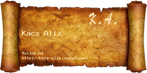 Kacz Aliz névjegykártya
